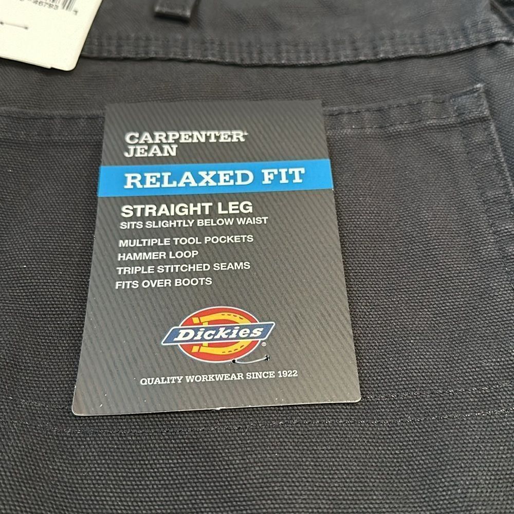 Dickies Men's Relaxed Fit Straight-Leg Carpenter Jean Black NEW with tag - Picture 6 of 7